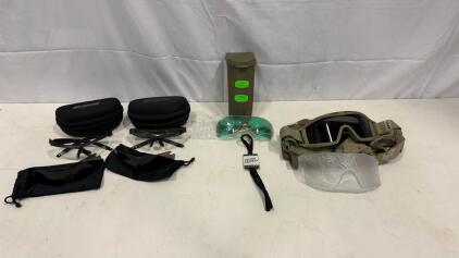 Military APEL Ballistic Goggles Set w/ Extra Lenses, 2 Sunglasses, Pouches, Accessories