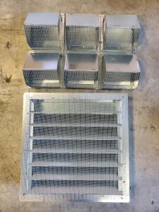 Galvanized Steel Louvered Vent 14x14 in with 6 Mesh Bird Guard Covers, Heavy-Duty Construction