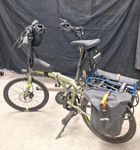 (1) Polygon Urbano 5 - Electric Folding Bike W / (2) Chargers, (2) Batteries & (1) Bike Hand Bicycle Work / Parking Stand