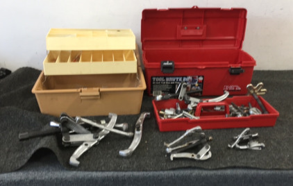 (2) Toolboxes, (4) Pulley Flywheels, Bolts