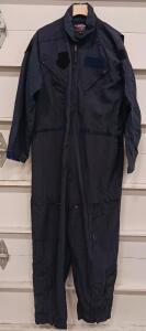 (5) Gibson & Barnes Nomex Flight Suit, Size 46 Regular, (4)Navy Blue, (1) Tan, Zipper Front, 6-Pocket Design
