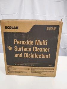 Ecolab 6100693 Peroxide Multi Surface Cleaner Disinfectant 2 Gal Sealed, Expires 03/2025