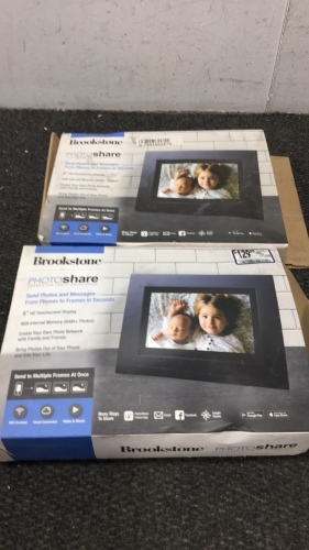 (2) Brookstone Photshare 8” Hd Touchscreen Smart Frames
