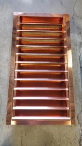 Large Copper Louvered Vent with Mesh Screen, 24"x48", Solid Copper Construction, 11-Blade