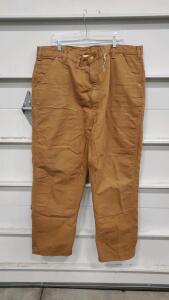 Carhartt 100071 Duck Brown Insulated Work Pants 44x32 Dungaree Fit Made in Mexico
