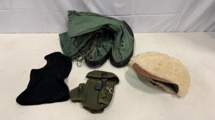 Czech Army Extreme Cold Weather Overboot Kit w/ Sheepskin Hat, Hood, and Camo Pouches
