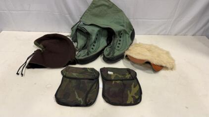 Czech Army Extreme Cold Weather Overboot Kit w/ Sheepskin Hat, Hood, and Camo Pouches
