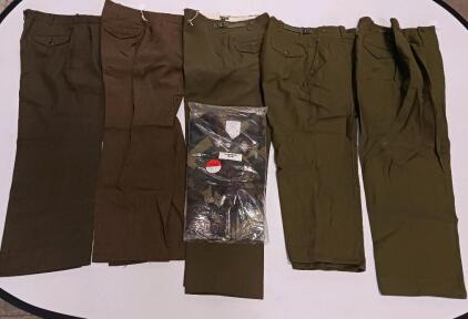 Italian Woodland Camo Suit Set, 2XL &ndash; Includes Jacket, Pants & Cap, Star Insignia, Italy, (5) Wool Pants Sz . XL