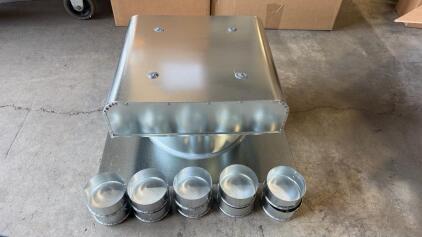 Galvanized Steel 8" Gooseneck Roof Vent Cap with Bird Screen & (10) 4" Duct Collar Fittings