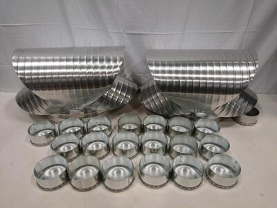 HVAC Ductwork Set: (2) 12" VC12A Elbows, (20) 4" Round Galvanized End Caps