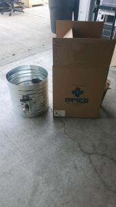 FAMCO 14" Motorized HVAC Damper ADC W/24, 24V Wired, Galvanized Steel, Round