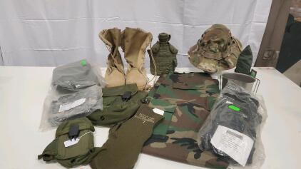 Military Field Gear Set: Rothco Pants LL, Wellco Boots, USGI Canteens, Mittens, Pouches, Hat