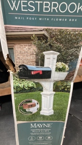 Westbrook Mail Post With Flower Box