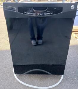 GE Black Built-In Dishwasher, Front Control, 4 Cycles, 23.75" Width