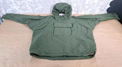(1) Seyntex Belgian Military Jacket Large Hooded Smock, Defense Forces OG Green