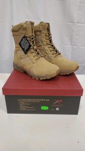 Rothco 5357 Desert Forced Entry 8" Tactical Boots, Size 13R, Suede Leather/Mesh, Zipper, Boxed