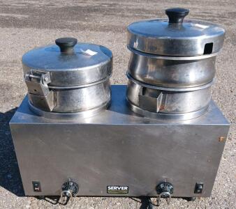Server Double 7 Qt Commercial Food Warmer, Stainless, Independent Controls, NSF, 120V, Model 81230