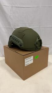 NIJ Level IIIA Ballistic Helmet, FAST High-Cut, Kevlar, NVG Mount, XL, Green, 2023