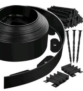 Landscape Edging Border - 120&rsquo;x4&rdquo; Tall Edging for Landscaping with 160 Stakes, Thickened Top Edge (0.15&rdquo;) No Dig Lawn Edging for Garden Border, Flexible Flower Bed Edging Borders for Yard, Quictent 185G HDPE Square Sun Shade Sail Canopy 98% UV Block Outdo