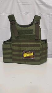 Voodoo Tactical 20-9099 Heavy Armor Carrier, OD Green, Plate Carrier Vest with MOLLE Webbing