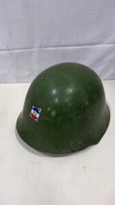 Yugoslavian M59/85 Steel Combat Helmet, Olive Drab, JNA Emblem, Web Liner, 1980s-90s