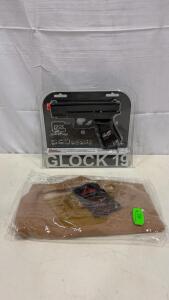 Glock 19 CO2 Airsoft Pistol, 350 FPS, Metal Slide, 11rd Mag, 6mm BB, W/ OWB Holster