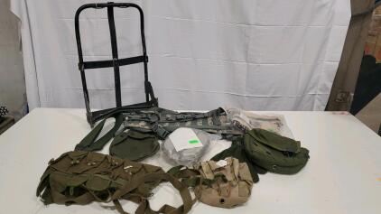 Type 56 Chinese Chest Rig, Olive Drab, 6-Mag Pouches, Canvas, Wooden Toggle Closure, Made in China