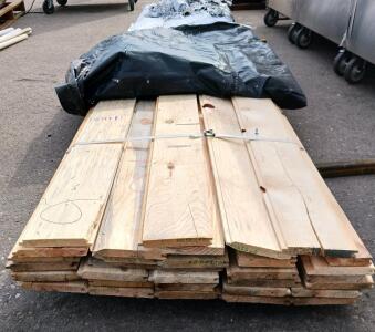 (32) Pine Tongue & Groove Boards, 12 ft Long, 1x6 Size, Smooth, Raw Edges