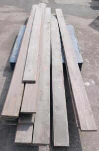 Reclaimed Composite Decking Boards, 15 Pieces, Appx.10 ft Length, Weathered Gray, Wood-Plastic