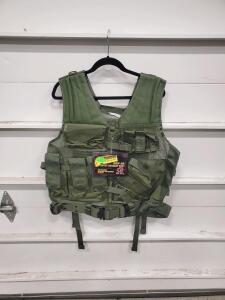Voodoo Tactical MSP-06 Entry Assault Vest, 3XL&ndash;5XL, Olive Drab, Multiple Pouches, Adjustable Fit