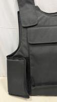 (Size Large) Black Ballistic Vest, Soft Body Armor Type, Side Protection Panels, Adjustable Velcro Closures - 2