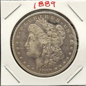 1889-O Morgan Silver Dollar, New Orleans Mint, 90% Silver, 38.1mm, KM#110