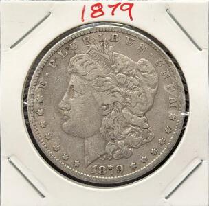 1879 Morgan Silver Dollar &ndash; U.S. One Dollar Coin, 90% Silver, Designed by George T. Morgan