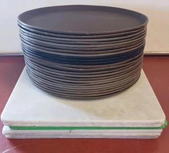 (24) 16" Sysco Plastic Serving Trays, (6) Large 18" x24"HDPE Cutting Boards &ndash; Commercial Grade