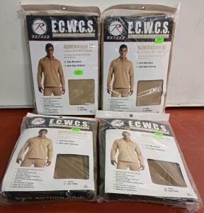 New Sz. XL Rothco ECWCS Gen III (2)Base Layer Grid Fleece Tops & (2)Bottoms, Anti-Microbial, Lot of 4