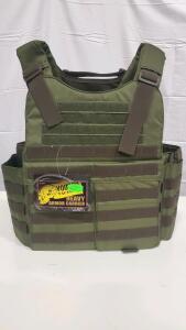 Voodoo Tactical Heavy Armor Carrier, Model 20-9099, Olive Drab, MOLLE, Fits 10x12 Plates