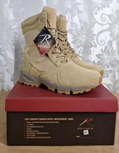 (1) Pair Of Rothco - Desert Forced Entry Deployment Boots, Tan, Size 8R