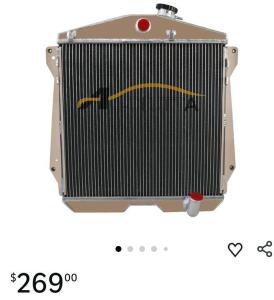 4Rows Aluminum Radiator for 1943-1948 Chevy Fleetline FleetMaster Stylemaster L6 All Aluminum Engine Cooler