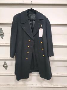 U.S. Navy Officer's Deck Coat, Wool, Double-Breasted, 6 Eagle Buttons, Navy Blue, Vintage