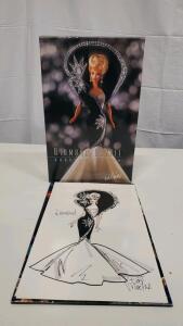 Mattel Barbie Diamond Dazzle Bob Mackie Jewel Essence Collection, Box & Signed Sketch 2000