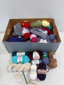 Large Assorted Yarn Lot &ndash; Premium Brands, Mixed Fibers, DK/Worsted/Sport/Fingering