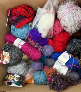 Mixed Lot 12+ Skeins Yarn: Knit Picks, Brown Sheep, Katia, Sock/Worsted/DK, Wool/Cotton Acrylic