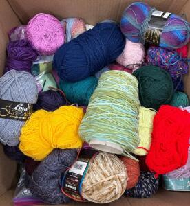 Assorted Yarn Lot &ndash; Multiple Brands, DK/Worsted/Bulky, Wool & Acrylic, Mixed Colors