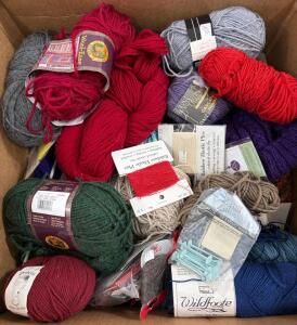 Large Knitting Yarn Lot&mdash;Cascade 220, Wool-Ease, Princess, Emu, Fortissima, Notions & Needles