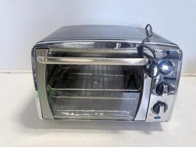 euro-pro Toaster Oven, Convection & Rotisserie, 1500W, 0.5 cu ft, Stainless/Black