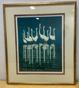 Pamama "Reflexions" Limited Edition Print 341/475, Framed, Hand-Signed, Double Matted, Gold Frame 31x36&rdquo;