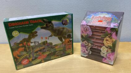 New Dinosaur Track Playset, 295 Pieces Flexible Toyfunny Set & Ladybug House Insect Habitat