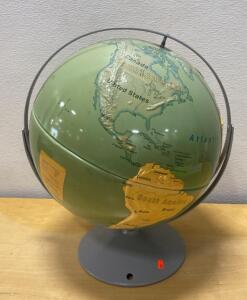 Replogle 21" Raised Relief Desktop World Globe, Metal Base, English Labels, Classic Political Design