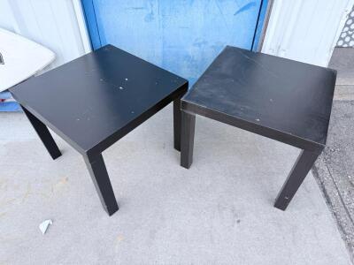 Pair of IKEA LACK Black Side Tables, 21.625"x21.625"x17.75", Sturdy Construction