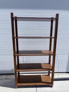 5-Shelf Freestanding Wood Bookcase, Medium Brown, 72"x32"x12", Contemporary Modern